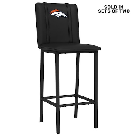 Dreamseat Bar Stool 500 with Denver Broncos Primary Logo, 2PK XZ500BSDBLK-PSNFL20045A
